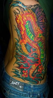 Japanese Dragon Pics Tat On Side Back